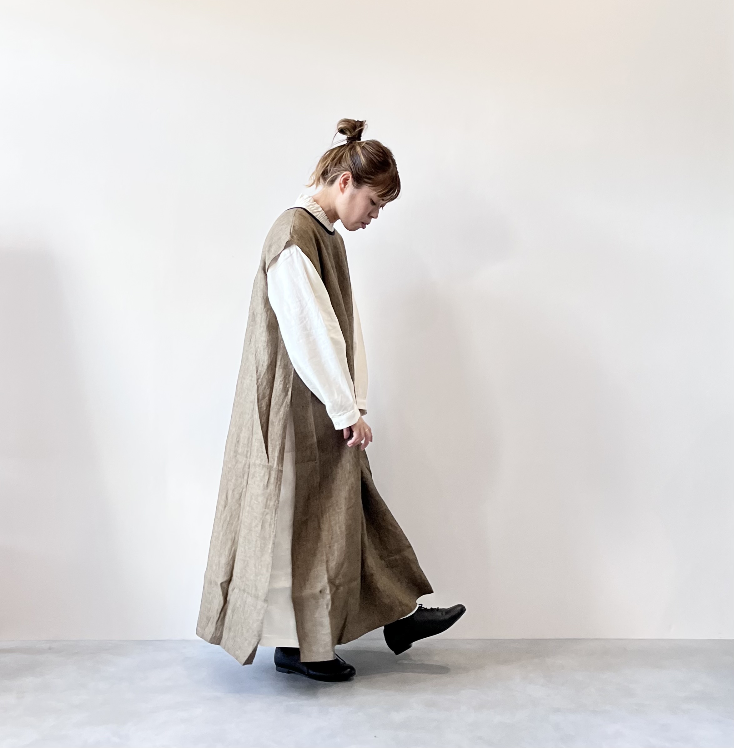 bluewillow　リネンサイドスリット2wayワンピース
